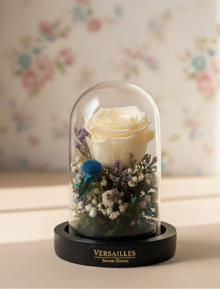 White Rose with Gypso wheat grass limonium