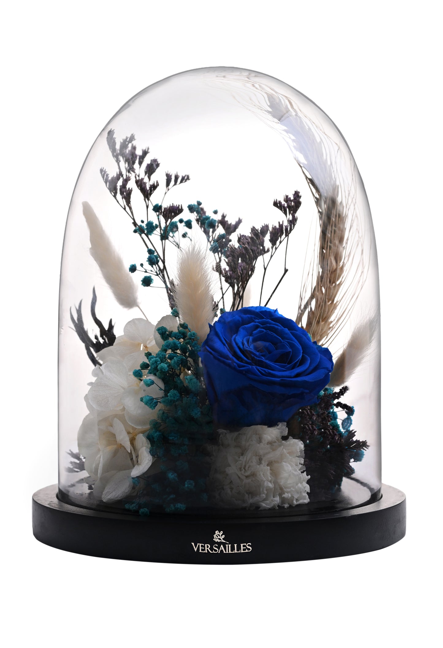 Blue Rose White Carnation Wheat grass
