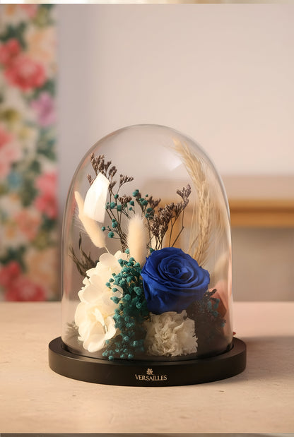 Blue Rose White Carnation Wheatgrass
