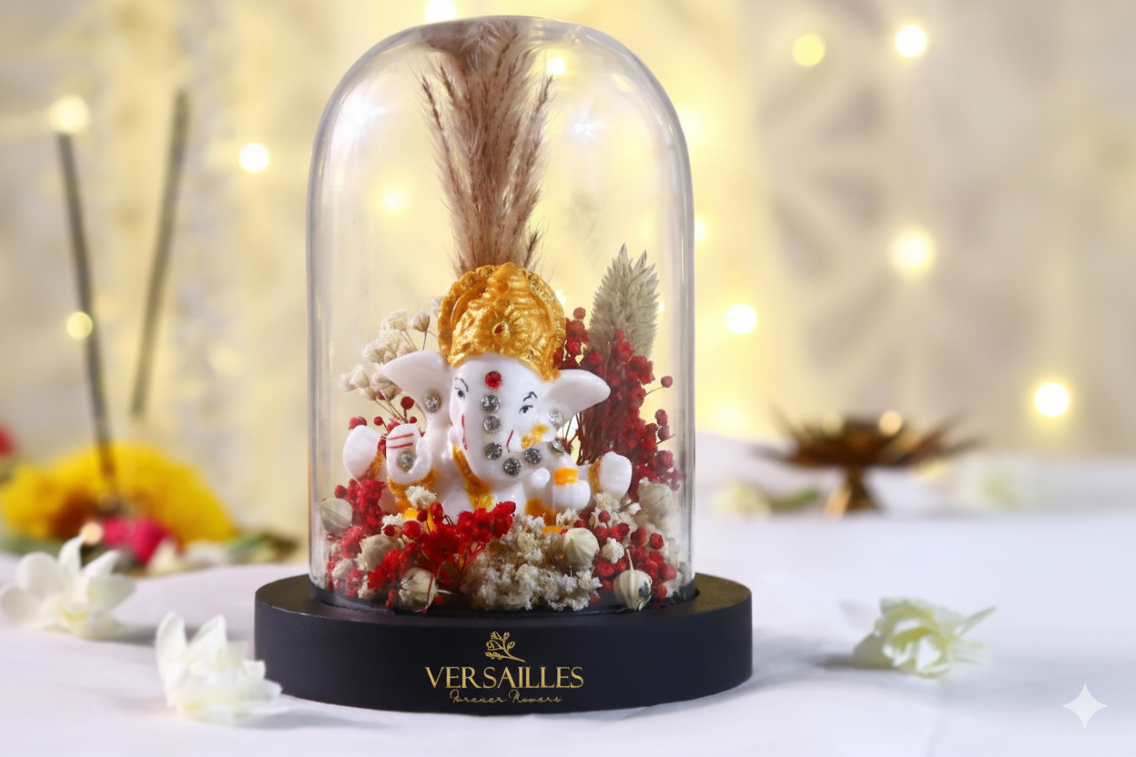 Ganesha red and white gypso