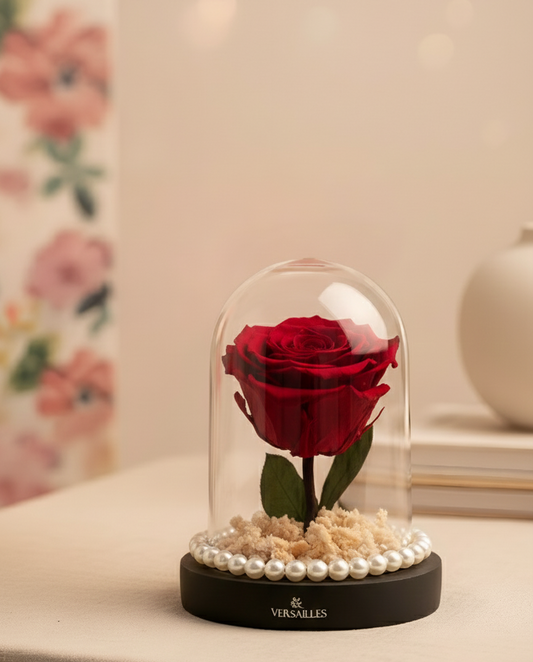 Red Rose White beads