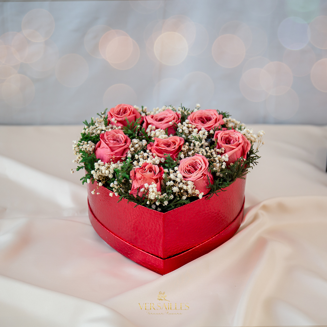 Red Roses With white gypso bouquet