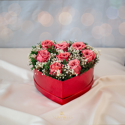 Red Roses With white gypso bouquet