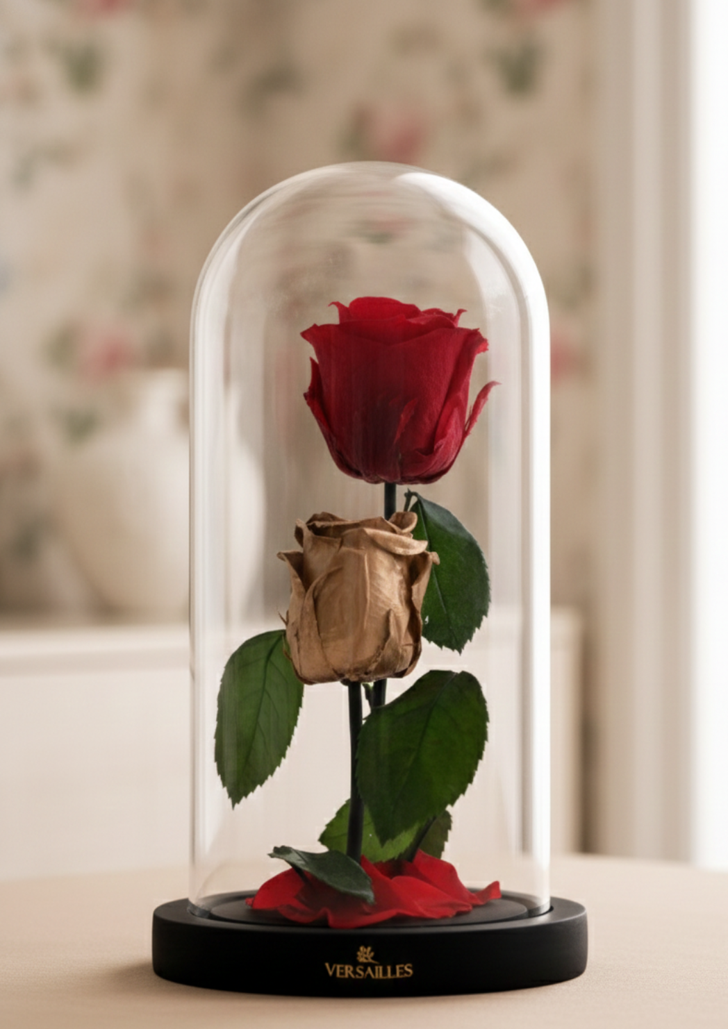 Red and Golden Rose Combo
