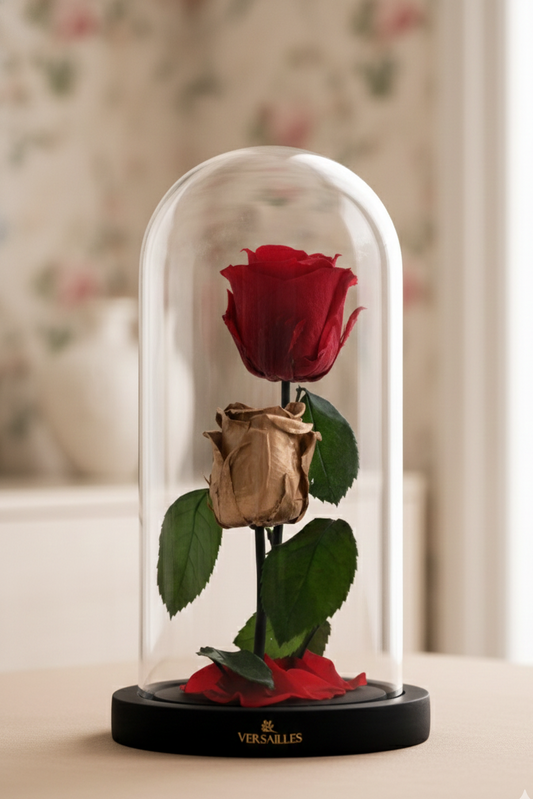 Red and Golden Rose Combo