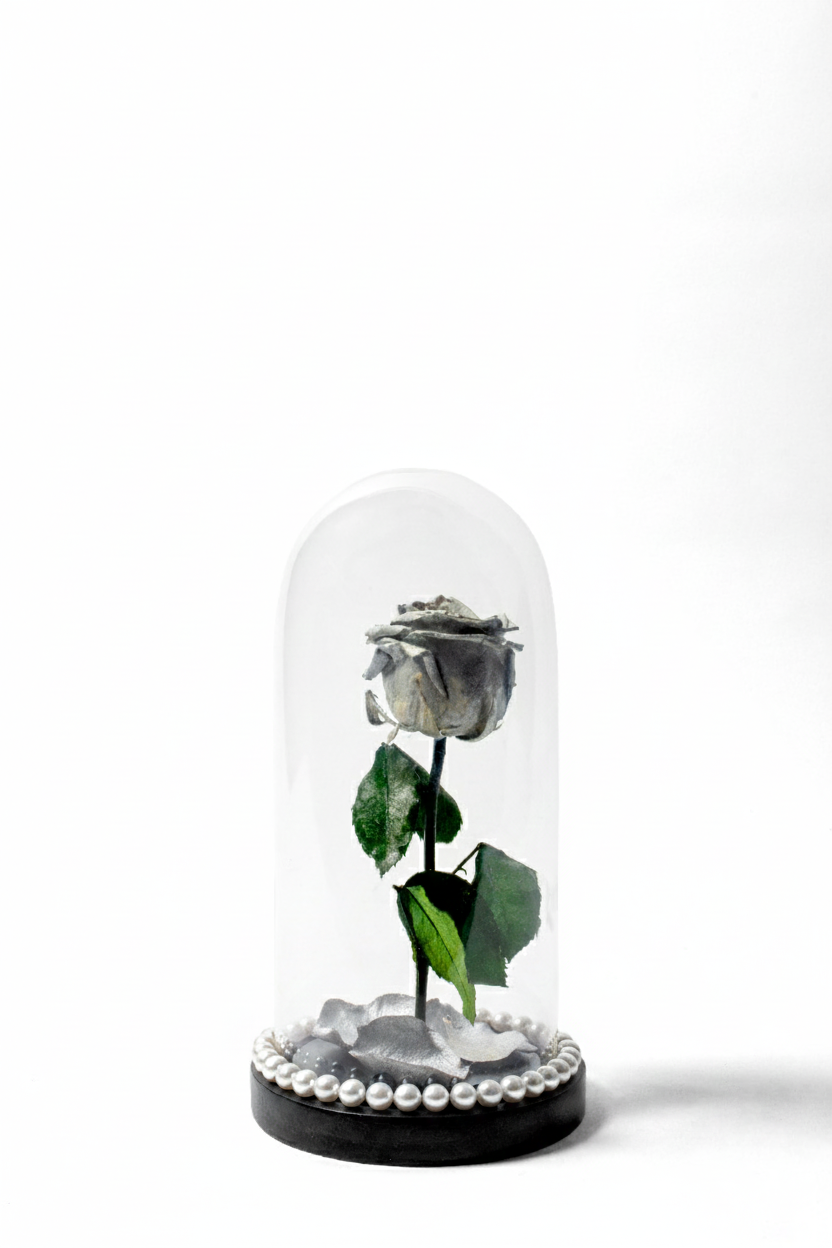 Silver Rose and Beads
